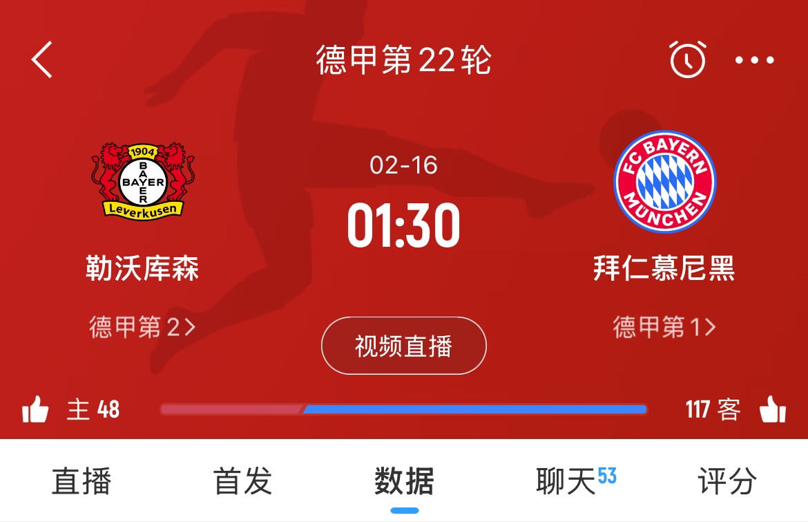  下輪決定冠軍？拜仁下場(chǎng)德甲將客戰(zhàn)勒沃庫(kù)森，若取勝將11分領(lǐng)跑