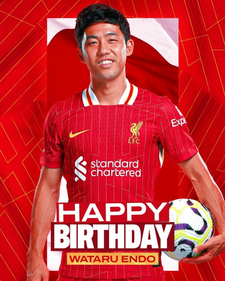  利物浦祝遠(yuǎn)藤航32歲生日快樂，球員加盟紅軍至今出戰(zhàn)62場比賽