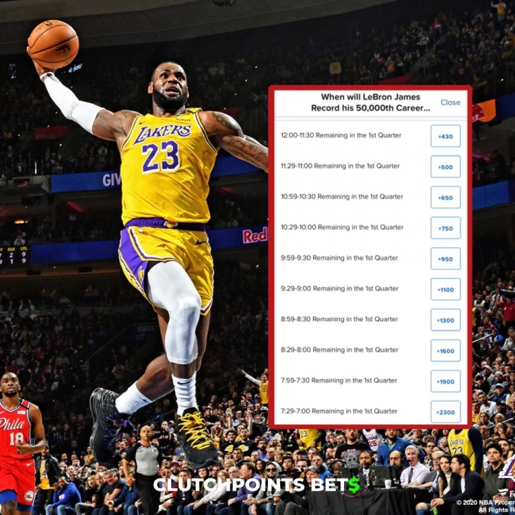  僅差1分！詹姆斯今日何時破五萬分賠率：開場30秒內最被看好